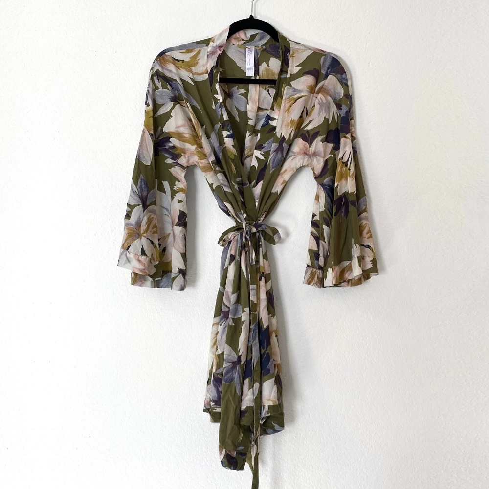 Olive Green Kimono Robe